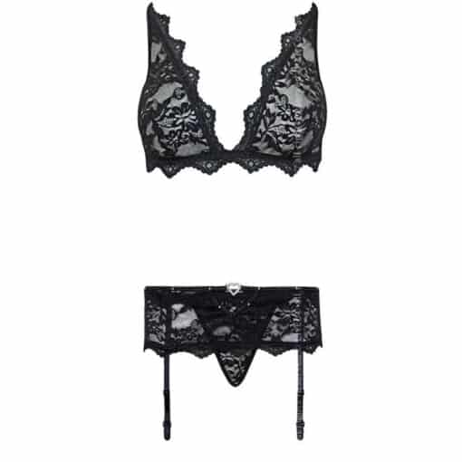 LIVCO CORSETTI FASHION - BELITA LC 90231 SUJETADOR + PANTY + LIGUERO NEGRO S/M - Imagen 5
