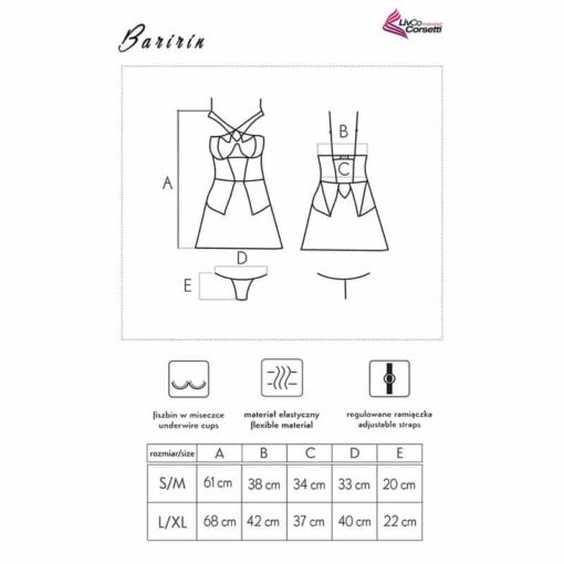 LIVCO CORSETTI FASHION - BARIRIN LC 90633 FALDA + PANTY NEGRO L/XL - Imagen 7