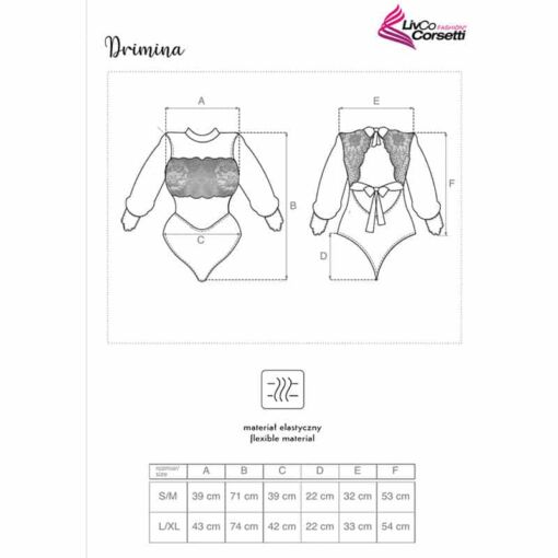 LIVCO CORSETTI FASHION - DRIMINA LC90690 BODY AZUL MARINO S/M - Imagen 4
