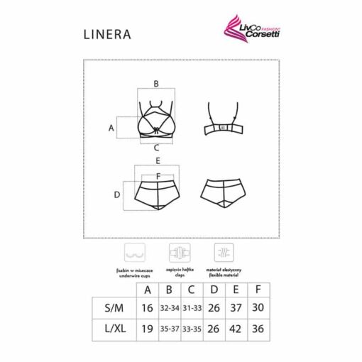 LIVCO CORSETTI FASHION - LINERA FOR THE SENSES COLLECTION SUJETADOR + PANTY NEGRO S/M - Imagen 5