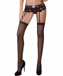 LIVCO CORSETTI FASHION - MANDIRIN LC 90529 PANTY + LIGUERO NEGRO L/XL