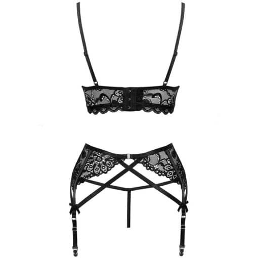 LIVCO CORSETTI FASHION - MORIDAM LC 90552 SUJETADOR + LIGUERO + PANTY NEGRO S/M - Imagen 7
