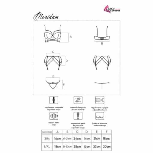 LIVCO CORSETTI FASHION - MORIDAM LC 90552 SUJETADOR + LIGUERO + PANTY NEGRO S/M - Imagen 8