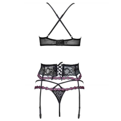 LIVCO CORSETTI FASHION - SNEHANA LC 90443 SUJETADOR + LIGUERO + PANTY NEGRO L/XL - Imagen 4