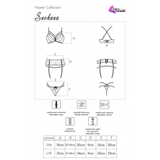 LIVCO CORSETTI FASHION - SNEHANA LC 90443 SUJETADOR + LIGUERO + PANTY NEGRO S/M - Imagen 7