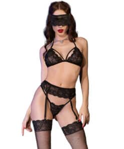 CHILIROSE - CR 4467 SET CUATRO PIEZAS NEGRO S/M