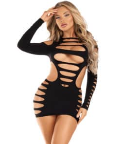 LEG AVENUE - VESTIDO ABERTURAS NEGRO