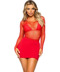 LEG AVENUE - CAMISETA RED MANGA LARGA ROJO