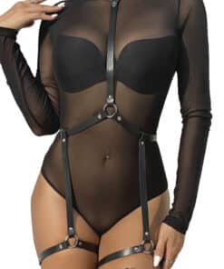 SUBBLIME - ARNÉS DE CUERPO CUERO NEGRO TALLA ÚNICA