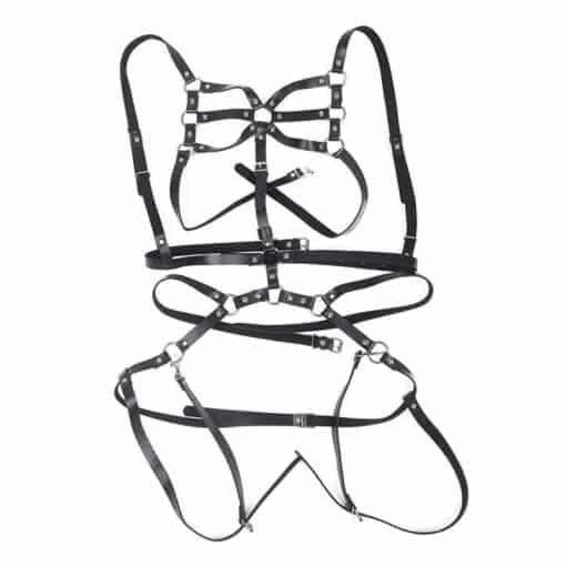 SUBBLIME - ARNÉS DE CUERPO CORREAS AJUSTABLE CUERO NEGRO TALLA ÚNICA - Imagen 4