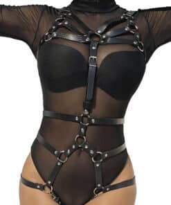 SUBBLIME - ARNÉS DE CUERPO CORREAS AJUSTABLE CUERO NEGRO TALLA ÚNICA