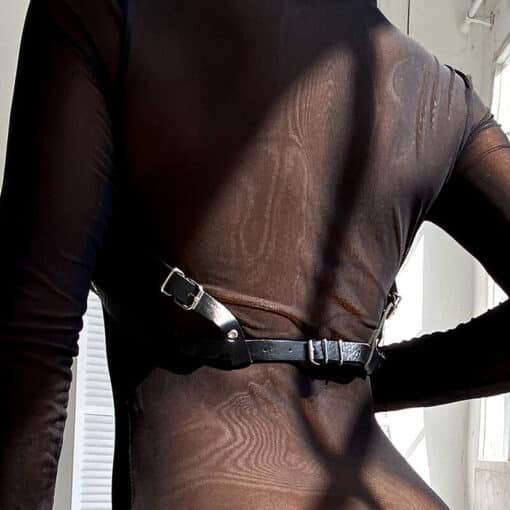 SUBBLIME - ARNÉS DE PECHO CUERO NEGRO TALLA ÚNICA - Imagen 6