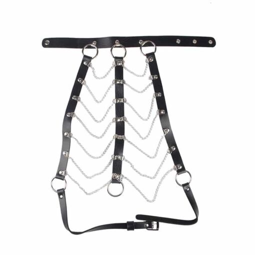 SUBBLIME - ARNÉS DE PECHO CADENAS CUERO NEGRO TALLA ÚNICA - Imagen 4