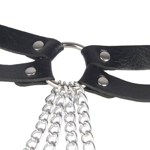 SUBBLIME - CINTURON DE CADENAS ANILLAS CUERO NEGRO TALLA ÚNICA - Imagen 6