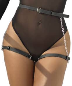 SUBBLIME - ARNÉS FORMA CINTURON CUERO NEGRO TALLA ÚNICA