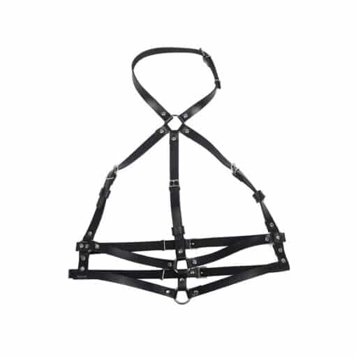 SUBBLIME - ARNÉS DE PECHO ANILLAS DE CUERO NEGRO TALLA ÚNICA - Imagen 4