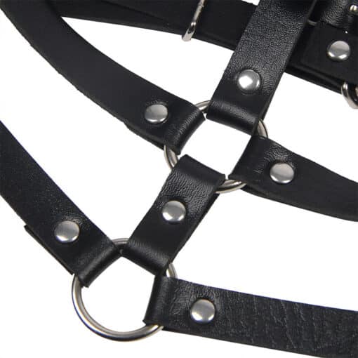 SUBBLIME - ARNÉS DE PECHO ANILLAS DE CUERO NEGRO TALLA ÚNICA - Imagen 7