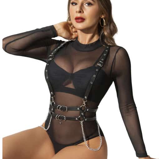SUBBLIME - ARNÉS CON TIRANTAS DETALLE CADENAS TALLA ÚNICA - Imagen 2