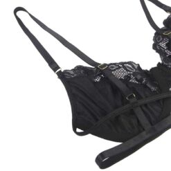 SUBBLIME - SET DE 3 PIEZAS SUJETADOR + TANGA + LIGA ENCAJE NEGRO S/M - piKanteo | Despierta tu lado más piKante