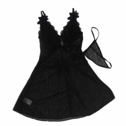SUBBLIME - BABYDOLL TELA DE TUL DETALLE ENCAJE Y FLOR NEGRO S/M - piKanteo | Despierta tu lado más piKante