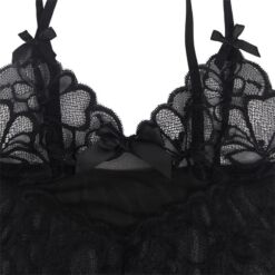 SUBBLIME - BABYDOLL CON TIRANTES AJUSTABLES Y ESTAMPADO FLORAL DE ENCAJE TRANSPARENTE NEGRO L/XL - piKanteo | Despierta tu lado más piKante