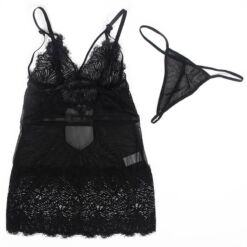 SUBBLIME - BABYDOLL CON TIRANTES AJUSTABLES DE ENCAJE NEGRO S/M - piKanteo | Despierta tu lado más piKante