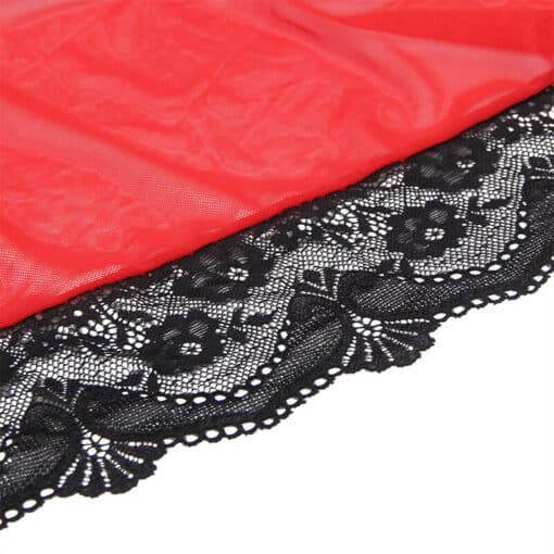 SUBBLIME - BATA TELA TRANSPARENTE DETALLE ENCAJE ROJO L/XL - Imagen 8