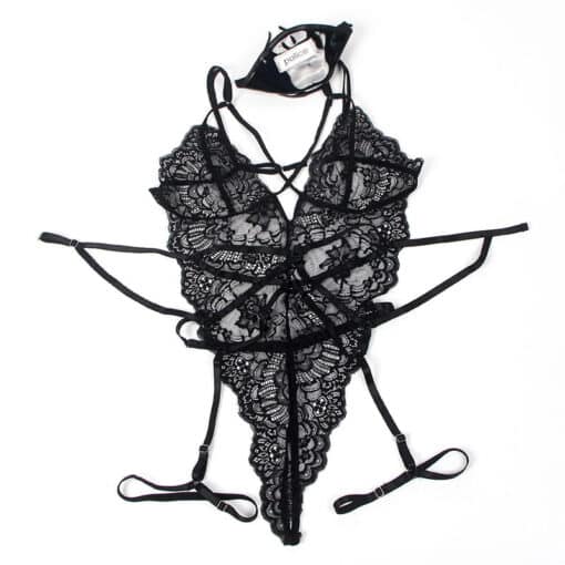 SUBBLIME - DISFRAZ POLICIA BODY ENCAJE NEGRO L/XL - Imagen 7