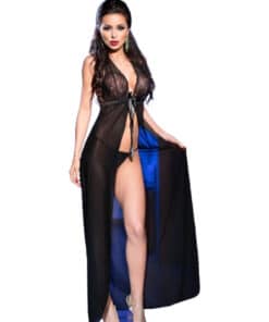 CHILIROSE - CR 3275 BABYDOLL LARGO & TANGA NEGRO S/M