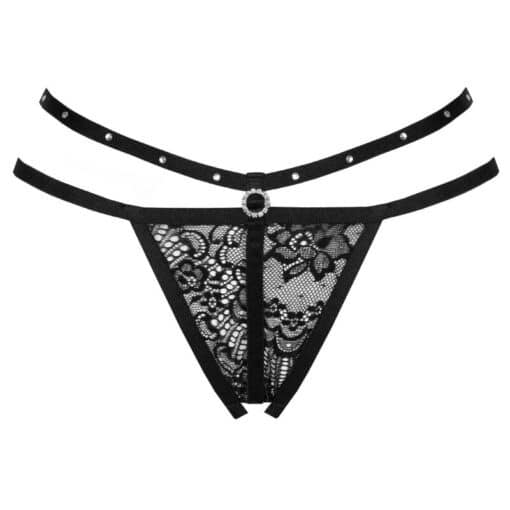 LIVCO CORSETTI FASHION - NOMADE TANGA CROTCHLESS NEGRO S/M - Imagen 3