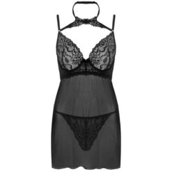 LIVCO CORSETTI FASHION - BINELLA SET BABYDOLL + TANGA NEGRO S/M - piKanteo | Despierta tu lado más piKante