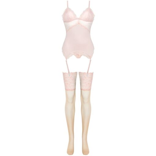 LIVCO CORSETTI FASHION - PERSINNE PEACH SET CORSET + PANTY + MEDIAS S/M - Imagen 3