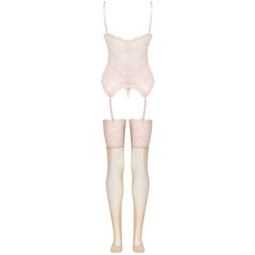 LIVCO CORSETTI FASHION - PERSINNE PEACH SET CORSET + PANTY + MEDIAS S/M - Imagen 4