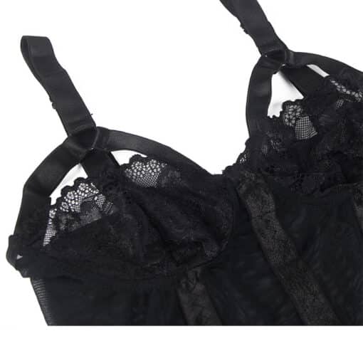 SUBBLIME - TEDDY CON LIGUERO DETALLE TIRAS PECHO NEGRO S/M - Imagen 8