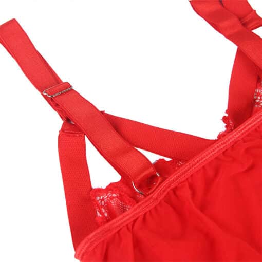 SUBBLIME - TEDDY CON LIGUERO DETALLE TIRAS PECHO ROJO S/M - Imagen 7