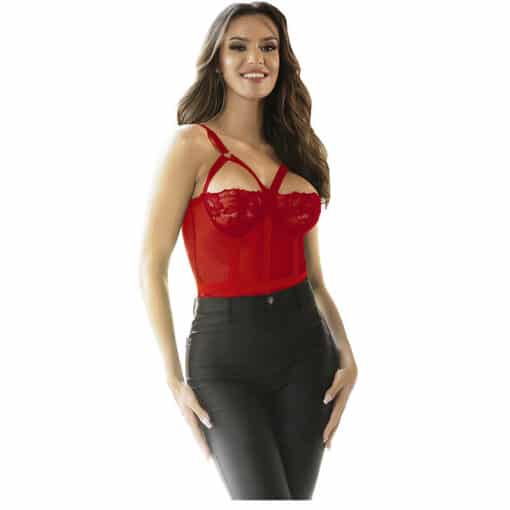 SUBBLIME - TEDDY CON LIGUERO DETALLE TIRAS PECHO ROJO L/XL - Imagen 3