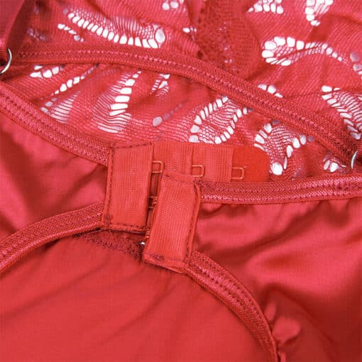 SUBBLIME - BABYDOLL SATINADO CON ENCAJE ROJO S/M - Imagen 11