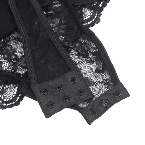 SUBBLIME - TEDDY CON LIGA DETALLE ENCAJES Y TIRAS NEGRO S/M - Imagen 5