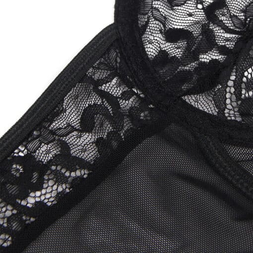 SUBBLIME - TEDDY CON LIGA DETALLE ENCAJES Y TIRAS NEGRO S/M - Imagen 8