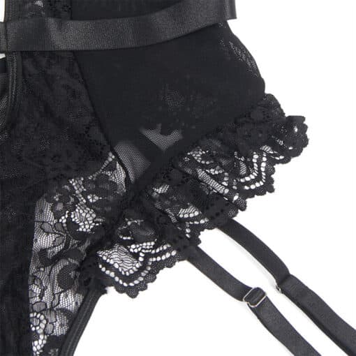 SUBBLIME - TEDDY CON LIGA DETALLE ENCAJES Y TIRAS NEGRO L/XL - Imagen 10