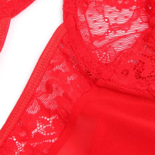 SUBBLIME - TEDDY CON LIGA DETALLE ENCAJE Y TIRAS ROJO L/XL - Imagen 5