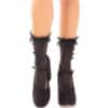 LEG AVENUE - MEDIAS TOBILLERAS CON VOLANTES NEGRO