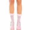 LEG AVENUE - MEDIAS TOBILLERAS CON VOLANTES BLANCO
