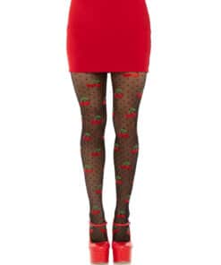 LEG AVENUE - MEDIAS LUNARES CEREZA NEGRO