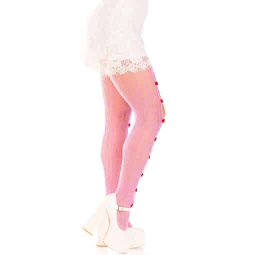 LEG AVENUE - MEDIAS CON ABERTURAS CORAZON & LAZOS ROSA - Imagen 3