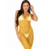 LEG AVENUE - VESTIDO DE REJILLA LARGO AMARILLO TALLA ÚNICA