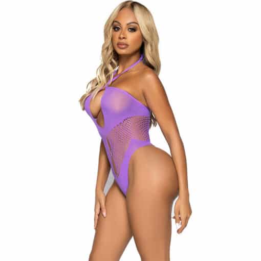 LEG AVENUE - BODY ESCOTE ABIERTO & CRUZADO VIOLETA - Imagen 3