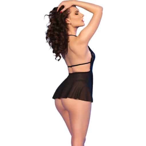 CHILIROSE - CR 4720 BABYDOLL & TANGA NEGRO XL - Imagen 2