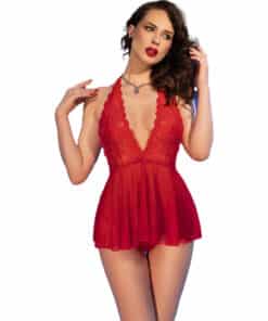 CHILIROSE - CR 4720 BABYDOLL & TANGA ROJO S