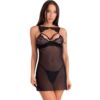 LIVCO CORSETTI FASHION - KROLINA LC 90734 CHEMISE + TANGA NEGRO S/M - piKanteo | Despierta tu lado más piKante